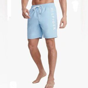 NEW Tommy Hilfiger Men’s Swim Trunks 7” Logo Quick Dry XL Baby Blue